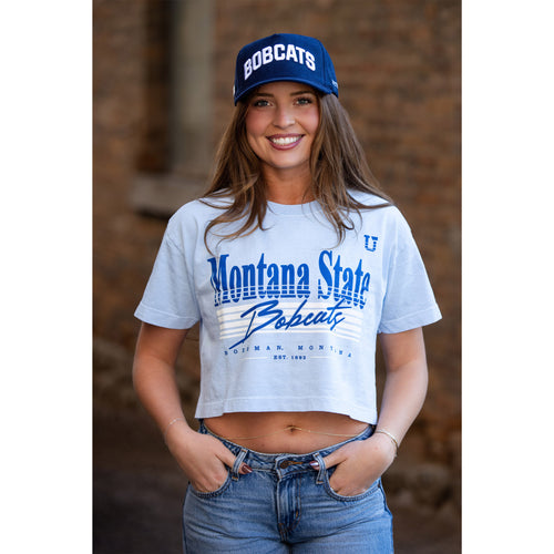 UPTOP // MSU LEGACY STRIPE WOMEN'S RELAXED CROP TEE