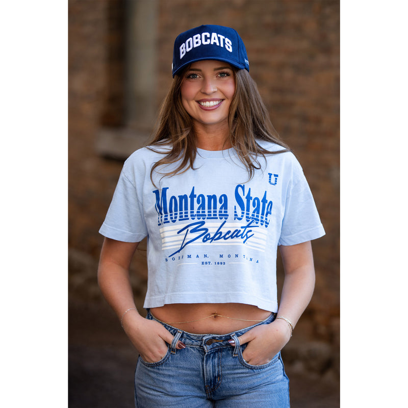 UPTOP // MSU LEGACY STRIPE WOMEN'S RELAXED CROP TEE
