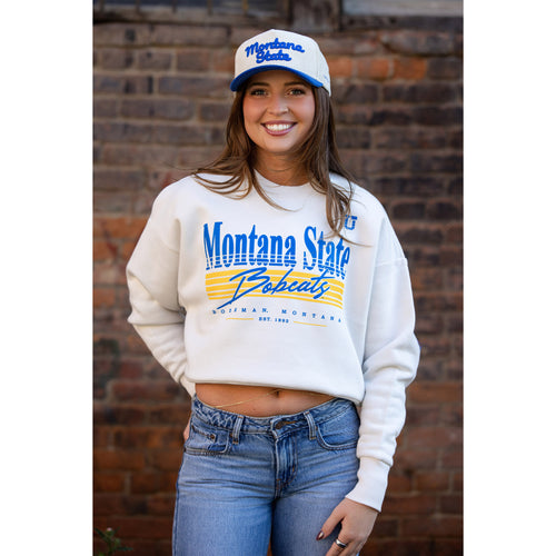 UPTOP // MSU LEGACY STRIPE WOMEN'S HEAVYWEIGHT CROP SWEATSHIRT