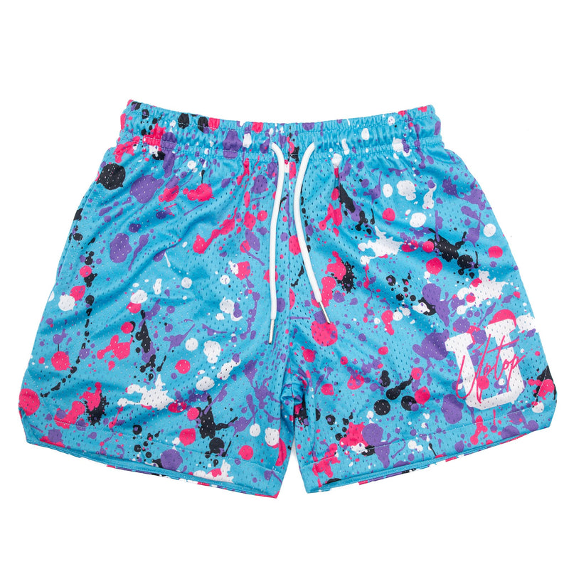 UPTOP BRIGHT SPLATTER MESH YOUTH SHORTS