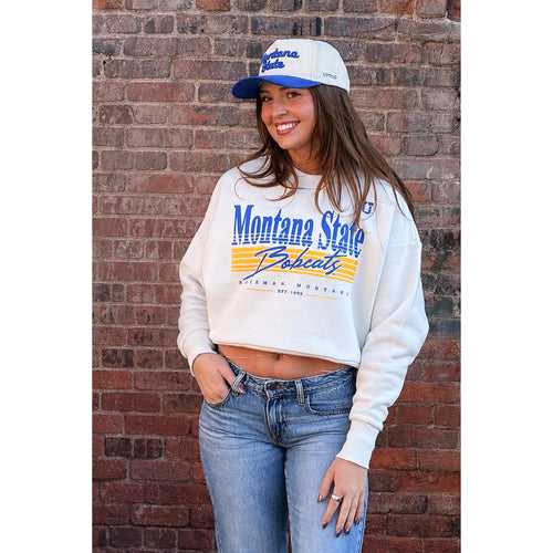 UPTOP // MSU LEGACY STRIPE WOMEN'S HEAVYWEIGHT CROP SWEATSHIRT