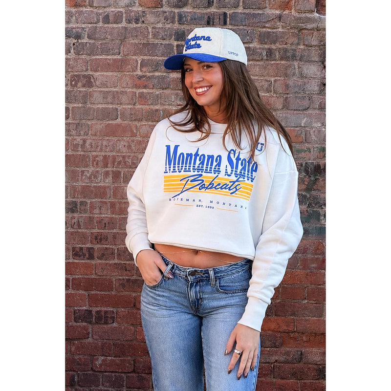 UPTOP // MSU LEGACY STRIPE WOMEN'S HEAVYWEIGHT CROP SWEATSHIRT