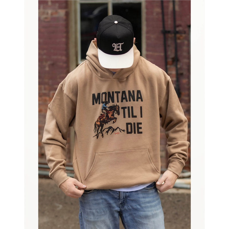 UPTOP MONTANA TIL I DIE COWBOY OVERSIZED HOODIE