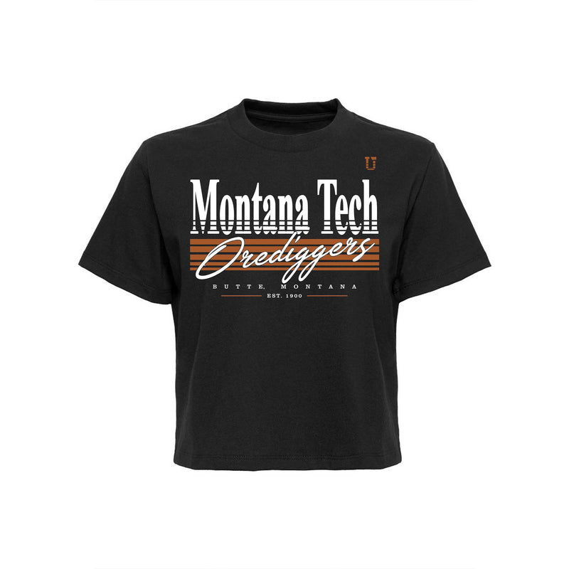 UPTOP / MT TECH LEGACY STRIPE WOMEN'S CROP TEE