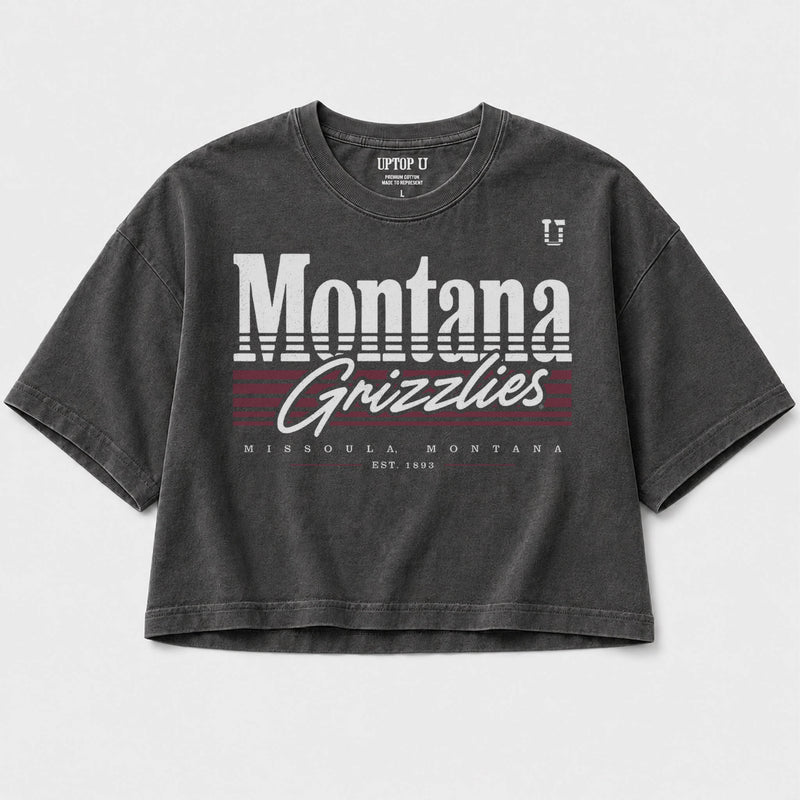 UPTOP // GRIZ LEGACY STRIPE WOMEN'S RELAXED CROP TEE