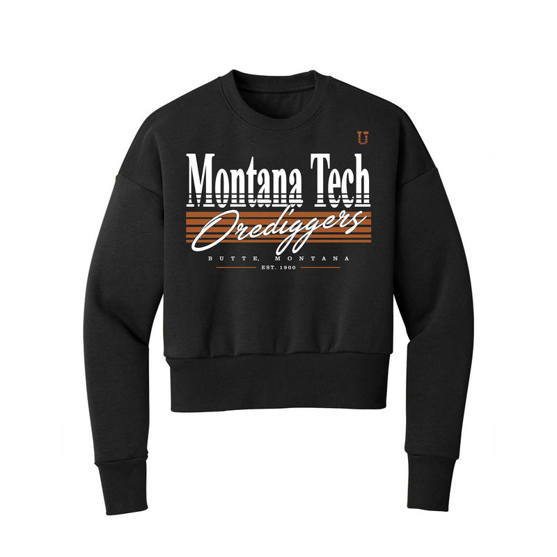 UPTOP / MT TECH LEGACY STRIPE WOMEN'S CREWNECK SWEATSHIRT